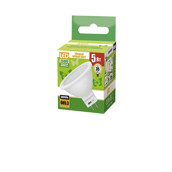 Лампа светодиодная Jazzway GU5.3 5W 4000K матовая 1037107A Лампа светодиодная Jazzway GU5.3 5W 4000K матовая 1037107A