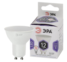 Лампа светодиодная ЭРА GU10 12W 6000K матовая LED MR16-12W-860-GU10 Б0049076