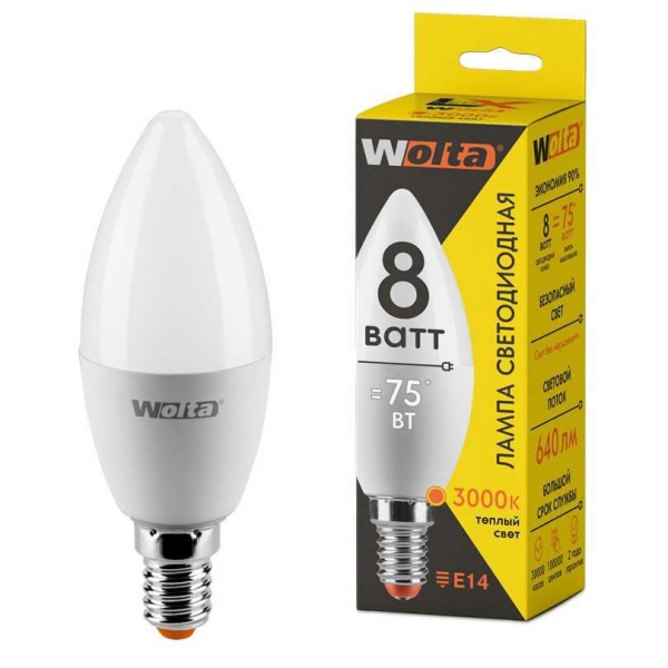 Светодиодная лампа WOLTA 30YC8E14 Светодиодная лампа WOLTA 30YC8E14