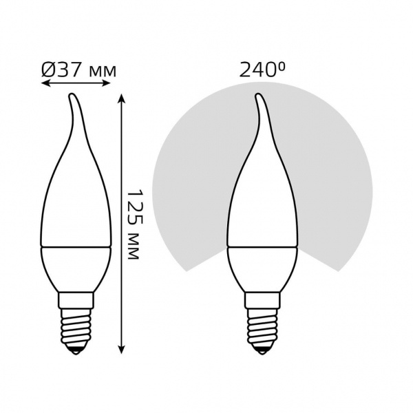 Лампа светодиодная Gauss E14 5,5W 4100К матовая 1034126 Лампа светодиодная Gauss E14 5,5W 4100К матовая 1034126