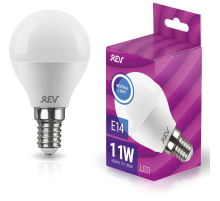 Лампа светодиодная REV G45 Е14 11W 4000K нейтральный белый свет шар 32506 2