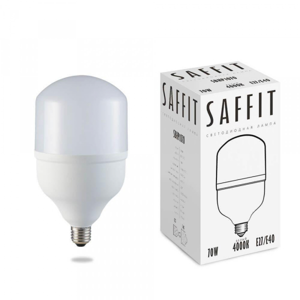 Лампа светодиодная Saffit E27-E40 70W 4000K Цилиндр Матовая SBHP1070 55098 Лампа светодиодная Saffit E27-E40 70W 4000K Цилиндр Матовая SBHP1070 55098