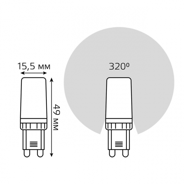 Лампа светодиодная Gauss G9 3W 2700K прозрачная 107709103 Лампа светодиодная Gauss G9 3W 2700K прозрачная 107709103