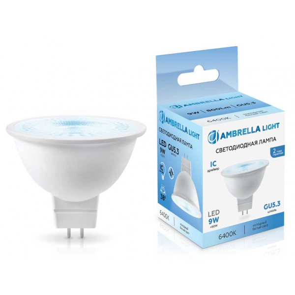Светодиодная лампа Lens 38° MR16 9W 6400K Ambrella light Bulding 170906 Светодиодная лампа Lens 38° MR16 9W 6400K Ambrella light Bulding 170906