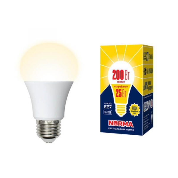 Лампа светодиодная E27 25W 3000K матовая LED-A70-25W/3000K/E27/FR/NR UL-00004469 Лампа светодиодная E27 25W 3000K матовая LED-A70-25W/3000K/E27/FR/NR UL-00004469