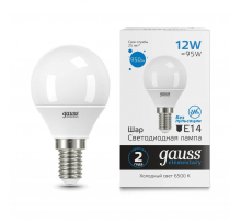 Лампа светодиодная Gauss E14 12W 6500K матовая 53132