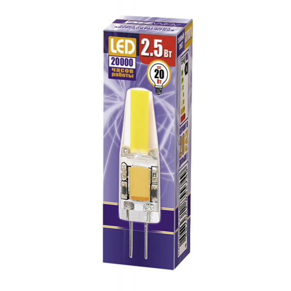 Лампа светодиодная Jazzway G4 2,5W 3000K прозрачная 2855749 Лампа светодиодная Jazzway G4 2,5W 3000K прозрачная 2855749