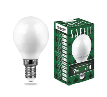 Лампа светодиодная Saffit E14 9W 2700K Шар Матовая SBG4509 55080