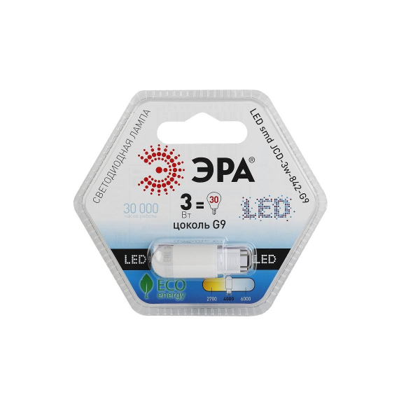Лампа светодиодная ЭРА LED JCD-3W-842-G9 Б0012779 Лампа светодиодная ЭРА LED JCD-3W-842-G9 Б0012779