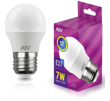 Лампа светодиодная REV G45 Е27 7W 2700K теплый свет шар 32342 6
