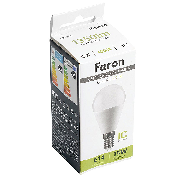Лампа светодиодная Feron LB-990 E14 15W 4000K 52079