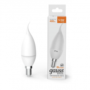 Лампа светодиодная Gauss E14 5,5W 3000К матовая 1034116