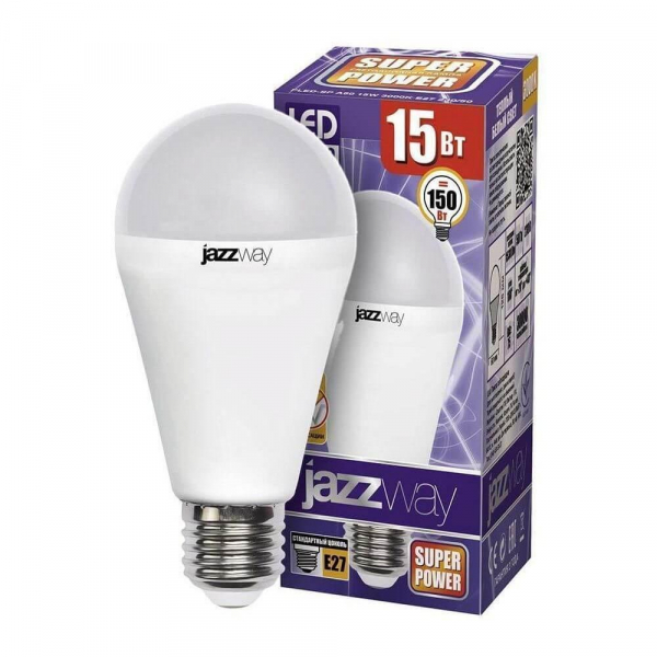Лампа светодиодная Jazzway E27 15W 3000K матовая 2853028 Лампа светодиодная Jazzway E27 15W 3000K матовая 2853028