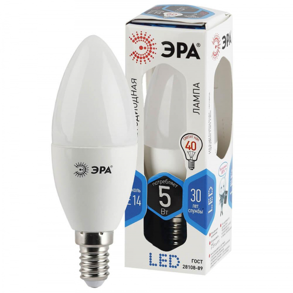 Лампа светодиодная ЭРА E14 5W 4000K матовая LED B35-5W-840-E14 Б0018872 Лампа светодиодная ЭРА E14 5W 4000K матовая LED B35-5W-840-E14 Б0018872