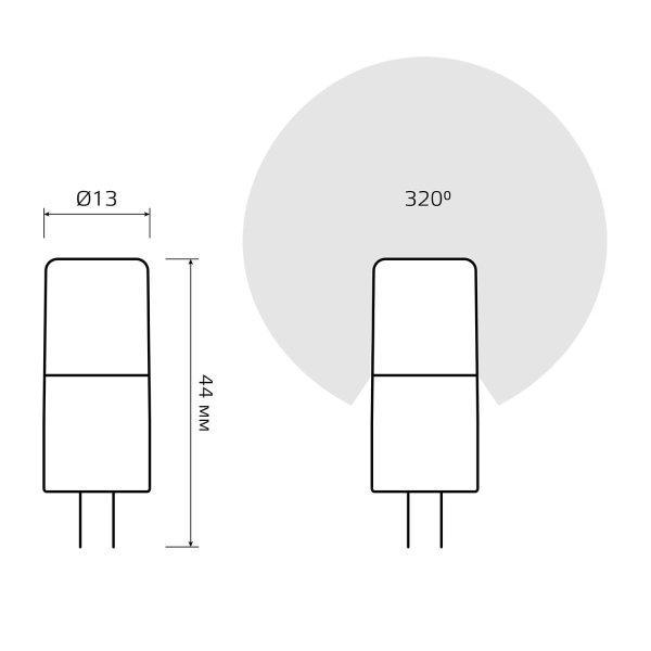 Лампа светодиодная Gauss G4 4W 3000К прозрачная 10714