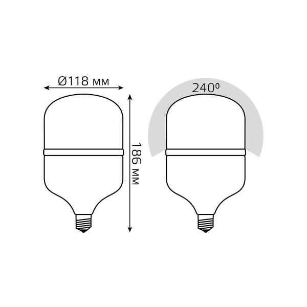 Лампа светодиодная Gauss E27 42W 6500K матовая 63234