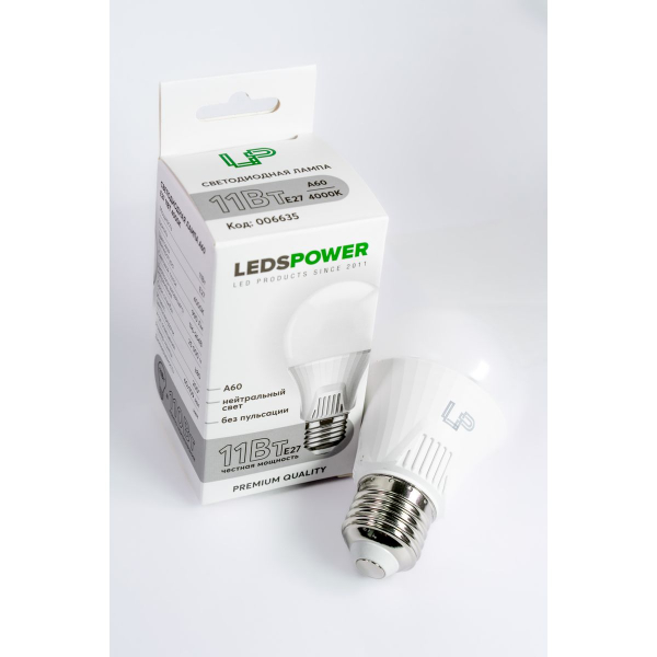 Светодиодная лампа LEDS POWER A60 E27 11Вт 4000К 006635 Светодиодная лампа LEDS POWER A60 E27 11Вт 4000К 006635