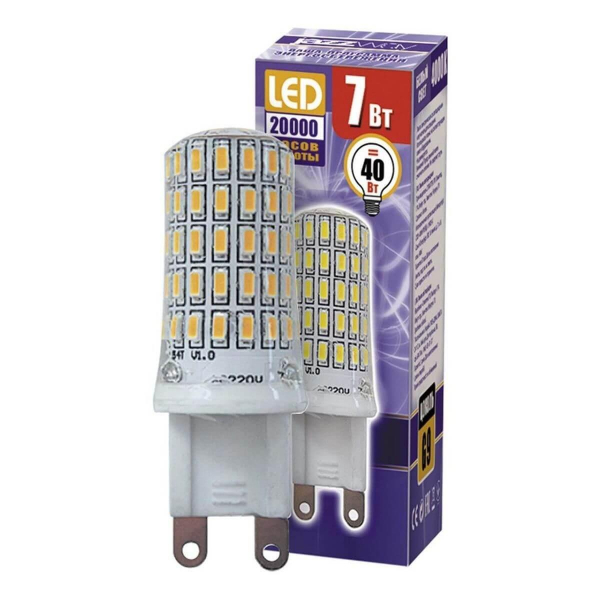 Лампа светодиодная Jazzway G9 7W 4000K прозрачная 1039095B Лампа светодиодная Jazzway G9 7W 4000K прозрачная 1039095B