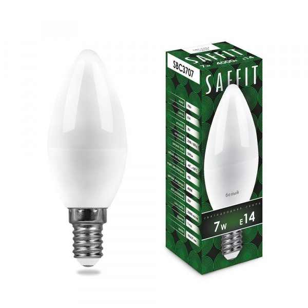 Лампа светодиодная Saffit E14 7W 6400K матовая SBC3707 55169 Лампа светодиодная Saffit E14 7W 6400K матовая SBC3707 55169