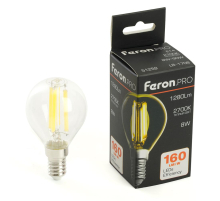 Лампа светодиодная Feron.PRO LB-1708 Шарик E14 1280LM 8W 175-265V 2700K 51259