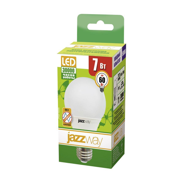Лампа светодиодная Jazzway E27 7W 5000K матовая 1033192 Лампа светодиодная Jazzway E27 7W 5000K матовая 1033192