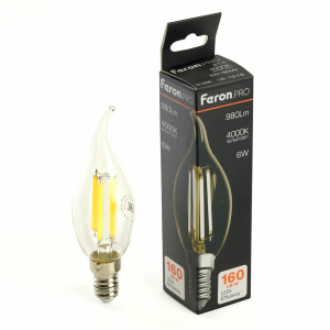 Лампа светодиодная Feron.PRO LB-1216 Свеча на ветру E14 6W 175-265V 4000K 51263