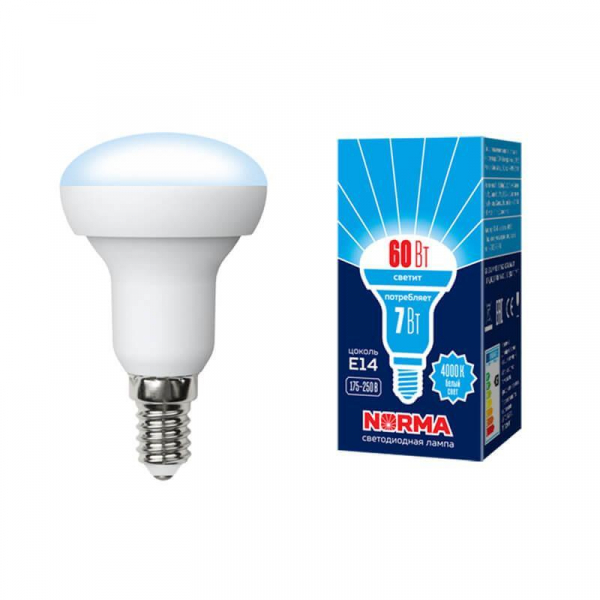 Лампа светодиодная E14 7W 4000K матовая LED-R50-7W/NW/E14/FR/NR UL-00003844 Лампа светодиодная E14 7W 4000K матовая LED-R50-7W/NW/E14/FR/NR UL-00003844