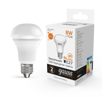 Лампа светодиодная Gauss E14 8W 3000K матовая 63218