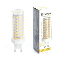 Лампа светодиодная Feron G9 15W 2700K прозрачная LB-437 38212
