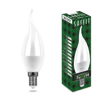 Лампа светодиодная Saffit E14 7W 4000K Свеча на ветру Матовая SBC3707 55055