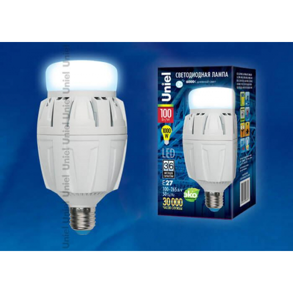 Лампа LED сверхмощная Uniel E27 100W Uniel 6500K LED-M88-100W/DW/E27/FR ALV01WH 09508 Лампа LED сверхмощная Uniel E27 100W Uniel 6500K LED-M88-100W/DW/E27/FR ALV01WH 09508