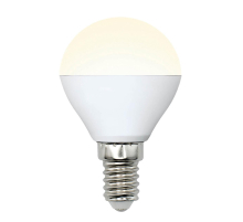 Лампа светодиодная Uniel E14 6W 3000K матовая LED-G45-6W/WW/E14/FR/MB PLM11WH UL-00002375