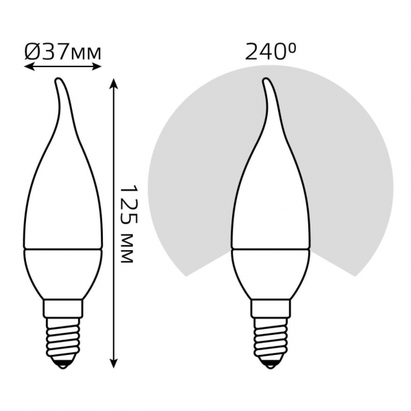 Лампа светодиодная Gauss E14 6.5W 3000K матовая 104101107 Лампа светодиодная Gauss E14 6.5W 3000K матовая 104101107