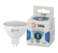 Лампа светодиодная ЭРА GU5.3 8W 4000K матовая LED MR16-8W-12V-840-GU5.3 Б0049094