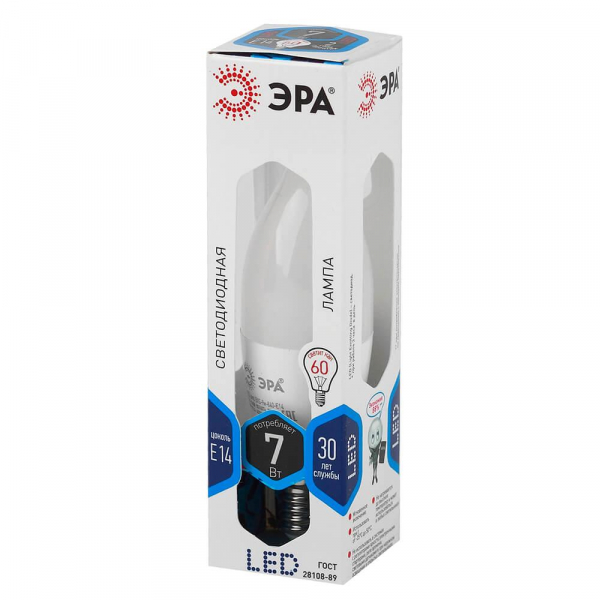 Лампа светодиодная ЭРА E14 7W 4000K матовая LED BXS-7W-840-E14 Б0028483 Лампа светодиодная ЭРА E14 7W 4000K матовая LED BXS-7W-840-E14 Б0028483
