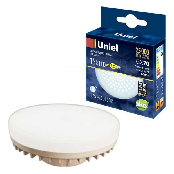 Лампа светодиодная Uniel GX70 15W 4000K матовая LED-GX70-15W/4000K/GX70/FR PLZ01WH UL-00006783 Лампа светодиодная Uniel GX70 15W 4000K матовая LED-GX70-15W/4000K/GX70/FR PLZ01WH UL-00006783