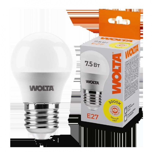 Светодиодная лампа WOLTA 25Y45GL7.5E27 Светодиодная лампа WOLTA 25Y45GL7.5E27