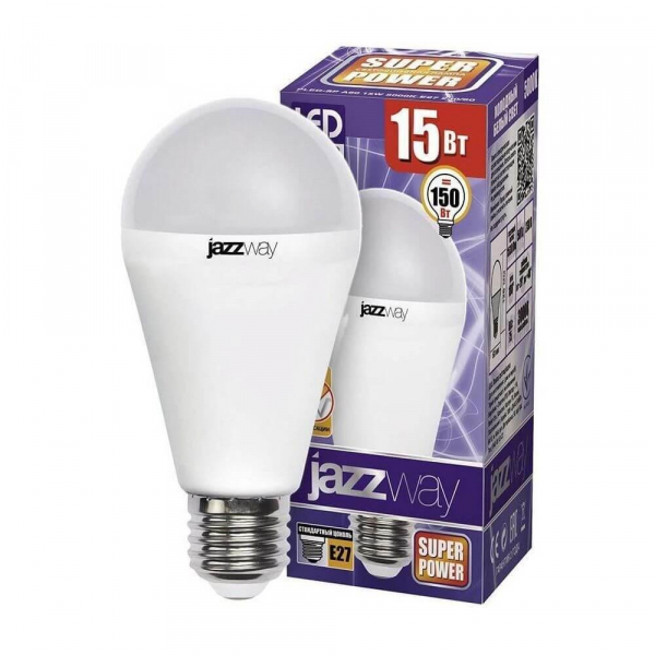 Лампа светодиодная Jazzway E27 15W 5000K матовая 2853035 Лампа светодиодная Jazzway E27 15W 5000K матовая 2853035
