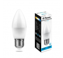 Лампа светодиодная Feron E27 7W 6400K Свеча Матовая LB-97 25883 Лампа светодиодная Feron E27 7W 6400K Свеча Матовая LB-97 25883