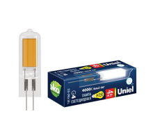 Лампа светодиодная Uniel G4 6W 4000K прозрачная LED-JC-220/6W/4000K/G4/CL GLZ08TR UL-00005066