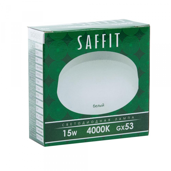 Лампа светодиодная Saffit GX53 15W 4000K белая SBGX5315 55192 Лампа светодиодная Saffit GX53 15W 4000K белая SBGX5315 55192