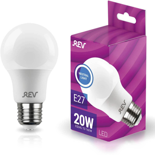Лампа светодиодная REV A60 Е27 20W 4000K нейтральный белый свет груша 32405 8 Лампа светодиодная REV A60 Е27 20W 4000K нейтральный белый свет груша 32405 8