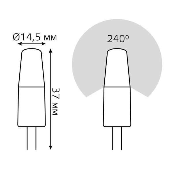 Лампа cветодиодная Gauss G4 3W 4100K прозрачная 18723 Лампа cветодиодная Gauss G4 3W 4100K прозрачная 18723