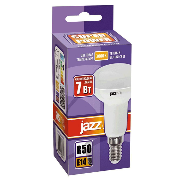 Лампа светодиодная Jazzway E14 7W 3000K матовая 1033628 Лампа светодиодная Jazzway E14 7W 3000K матовая 1033628