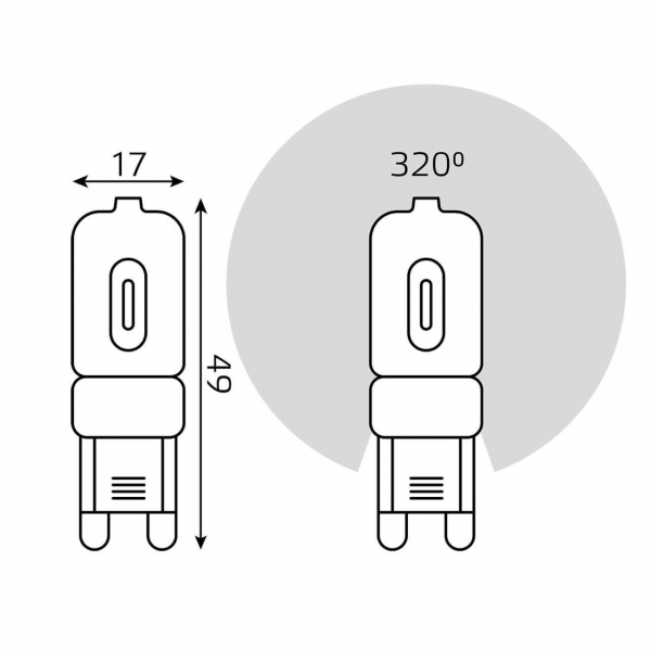 Лампа светодиодная Gauss G9 3W 4100K прозрачная 107409203 Лампа светодиодная Gauss G9 3W 4100K прозрачная 107409203