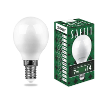 Лампа светодиодная Saffit E14 7W 6400K Шар Матовая SBG4507 55123