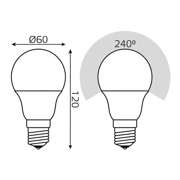 Лампа светодиодная Gauss E27 10W 2700-4100K матовая 102502110-T