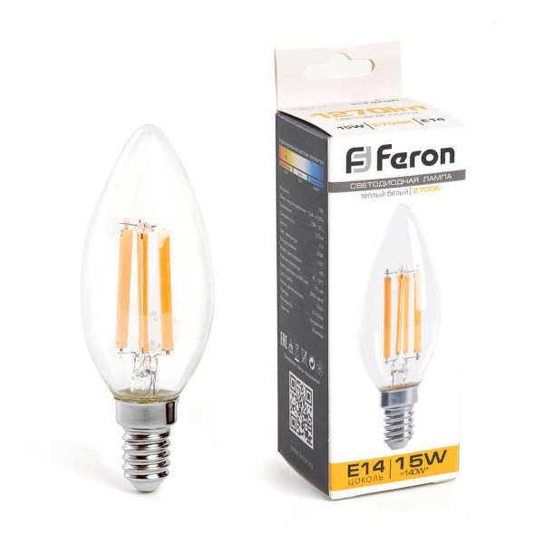 Лампа светодиодная Feron E14 15W 2700K Свеча Матовая 38256 Лампа светодиодная Feron E14 15W 2700K Свеча Матовая 38256