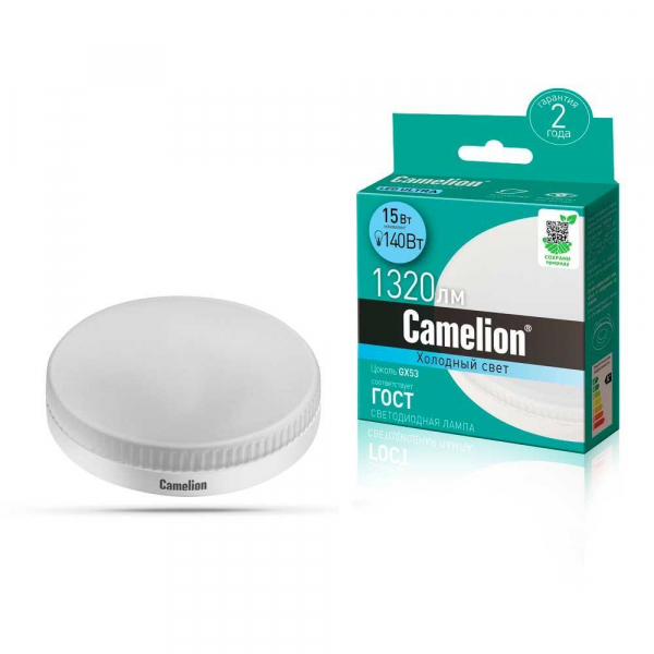 Лампа светодиодная Camelion GX53 15W 4500K LED15-GX53/845/GX53 13647 Лампа светодиодная Camelion GX53 15W 4500K LED15-GX53/845/GX53 13647