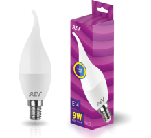 Лампа светодиодная REV FC37 Е14 9W 2700K теплый свет свеча на ветру 32514 7
